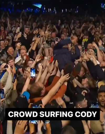 Cody Rhodes crowd surfing in Scotland 🥵😍🥰😋🤤<wbr>😩💦