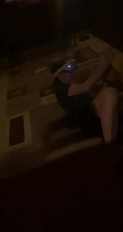 My husband playing the Oculus cracks me up