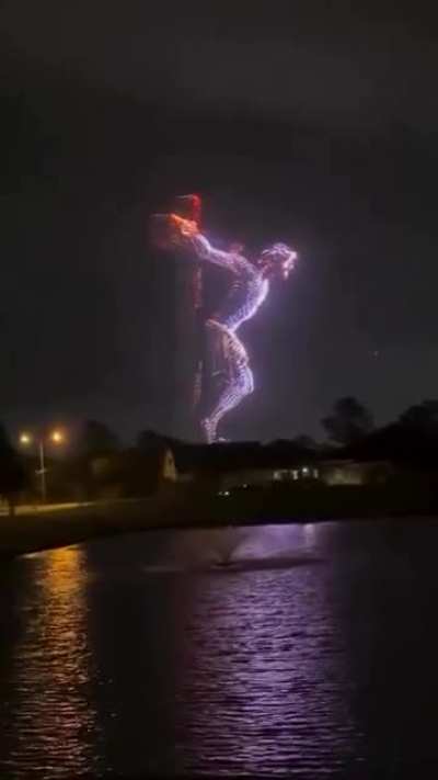 Heaven in the Sky: Stunning Drone Crucifixion Lights Up Good Friday.