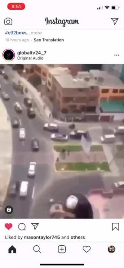 Dropped from tall building