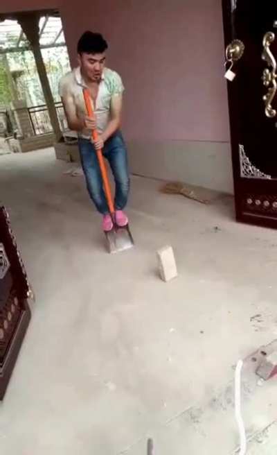 wcgw while trying to jump over a brick