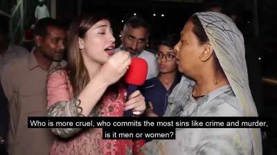 Pakistani reporter confronts man who tries to cover her hair with a scarf