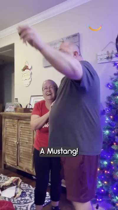 Dad surprised with dream Mustang for Christmas