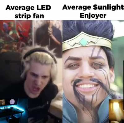 Average LEd strip fan VS average sunlight enjoyer