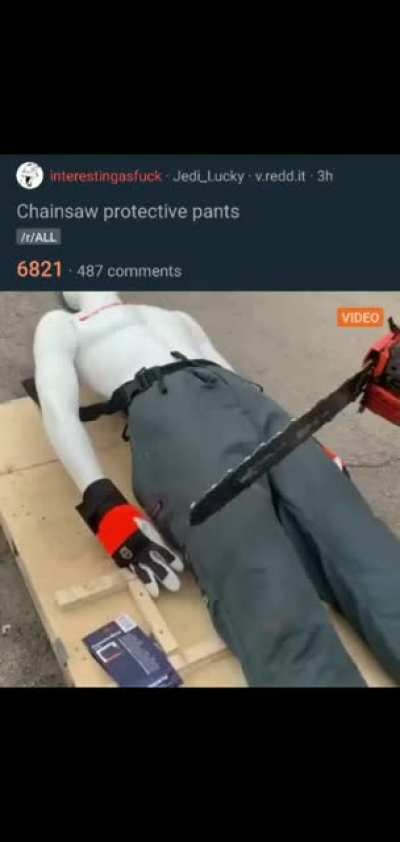 Chainsaw pants for a chainsaw man.