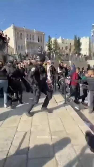 12 year old Palestinian girl holds her own while being beaten and choked by Israeli forces