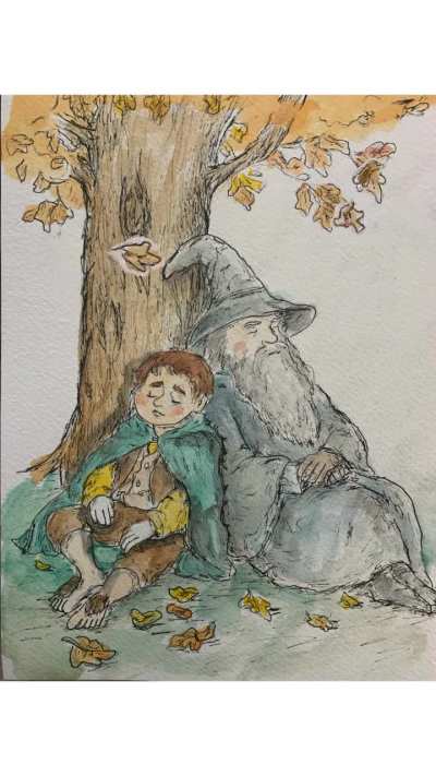 I recently painted a cozy fall scene from Lord of the Rings and animated it