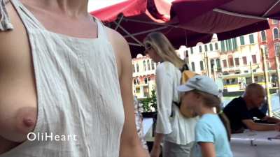 I love flashing my nipples outdoors. Would you stare?