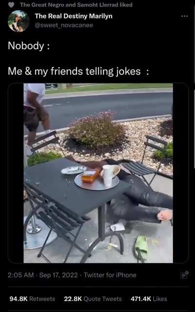 Falling out of the chair is my specialty