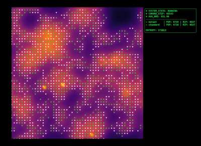 I built an Alife simulation where the visuals are generated entirely by emergent thermodynamics - no designed patterns