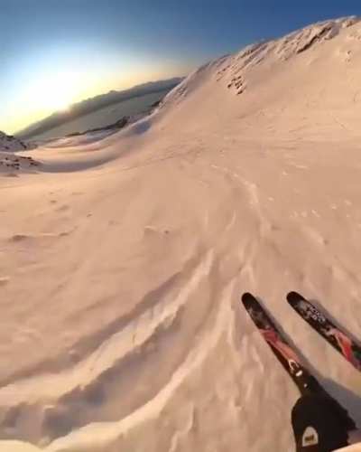 Golden hour skiing