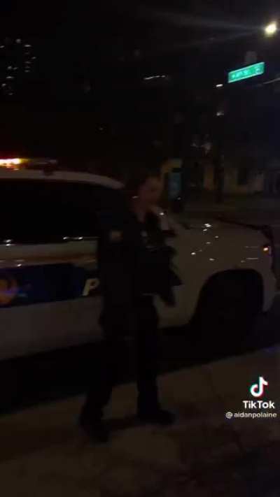 The way the cop drives away :)