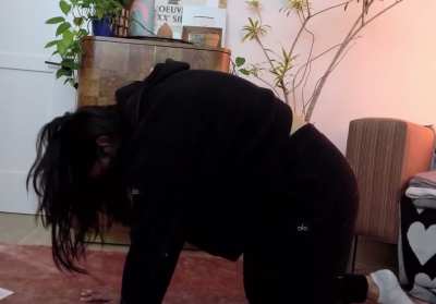 Sydnee doing some stretching