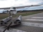 A seaplane takes off without the sea.