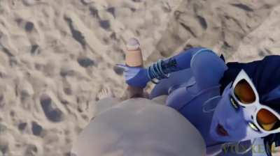 Summer Widowmaker giving a handjob (Voxxem) [Overwatch]