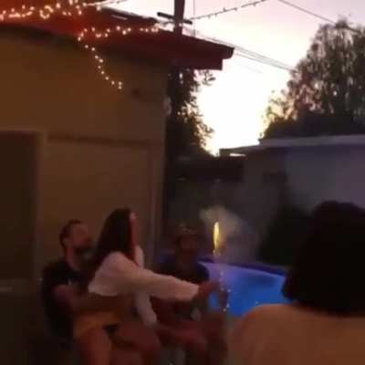 Lighting a firework in your hand