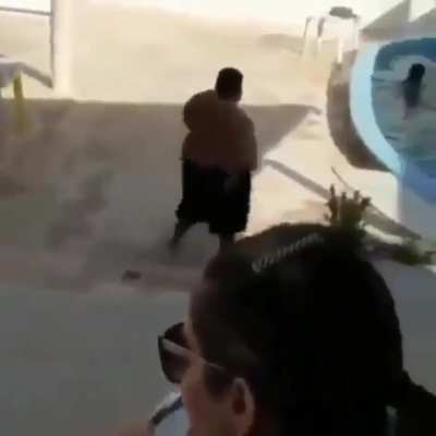 Caseoh falls on the pool