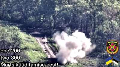 We helped the 45th destroy a Russian tank with drone guidance, (mobility kill, hit somewhere near the engine) its crew went for a walk. We then killed one, injured two with another artillery shell. (Ukraine, 2022, archival footage)
