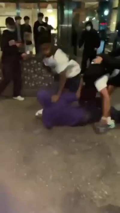 Kid gets stomped out in midtown nyc