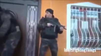 Fighting a door