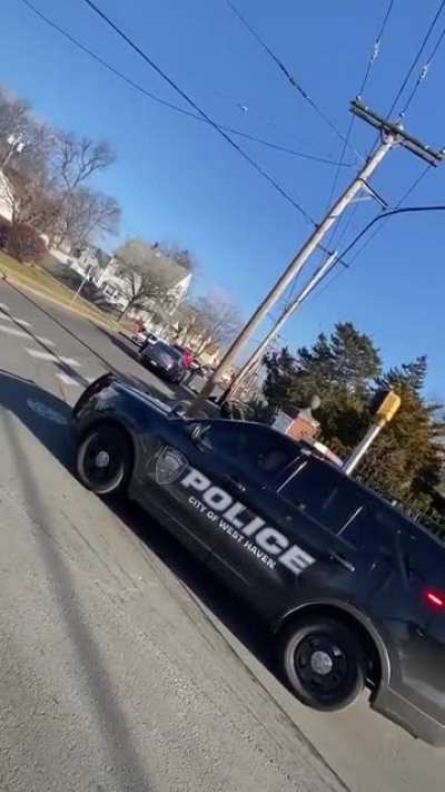 Stealing a cop car and running over a police officer