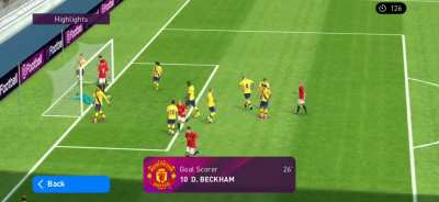 When Beckham takes a corner kick like a free kick in an online match.