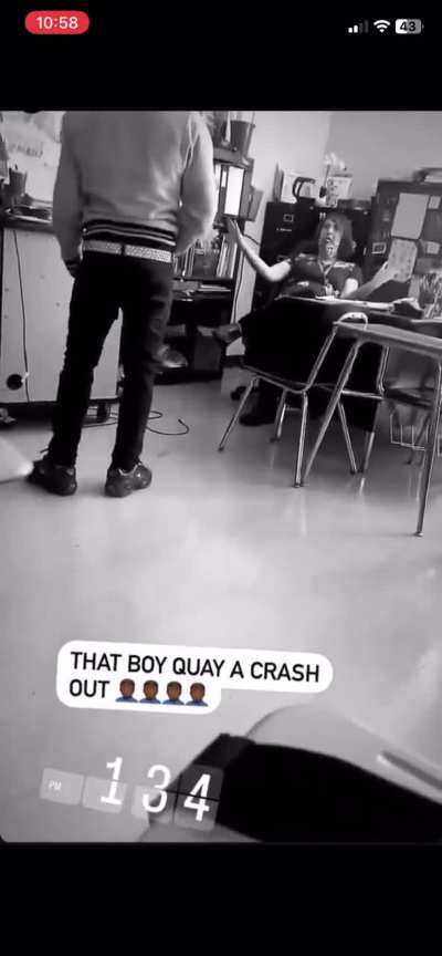 This happened at my cousins high school in Chicago. Lil dude a crash dummy<wbr>🤦🏾‍♂️