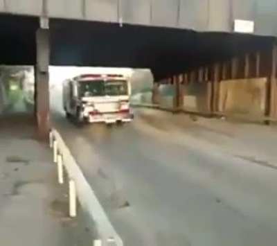 Firetruck and train