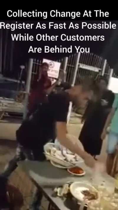 Collecting Change At the Register As Fast as Possible While Other Customers Are Behind You