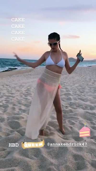 Anna Kendrick teasing her body