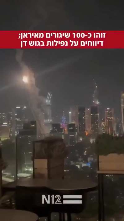 Iranian missiles hitting Tel-Aviv