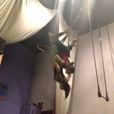 Gymnast falling from a height