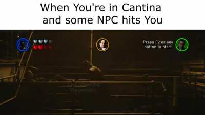 when batman is in the complete saga cantina and a fight breaks out