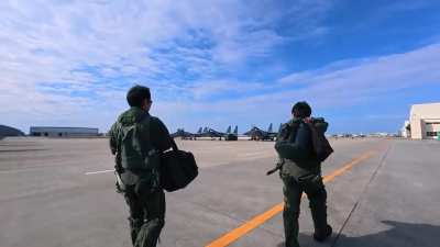 Japanese Air Force F-15 Eagle advanced aerial combat training exercise.