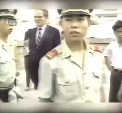 Nancy Pelosi detained by Chinese Police after laying a memorial banner on Tianmen Square (1991)