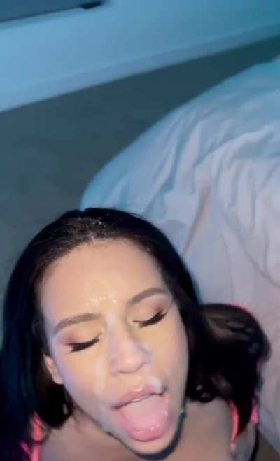 Covered her face