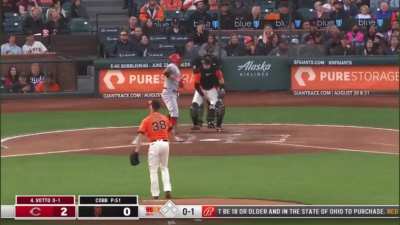 Joey Votto with one of the more audible expletives of the season last night, right after a fan yells 