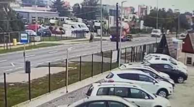 Happened in Kalisz, Poland. Guy killed himself using concrete truck.