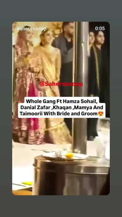 Hamza DannyZ Khaqan Taimoori Mamya spotted at Zarar's wedding today