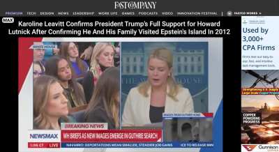Karoline Leavitt Confirms President Trump’s Full Support for Secretary Lutnick After Confirming He And His Family Visited Epstein's Island In 2012