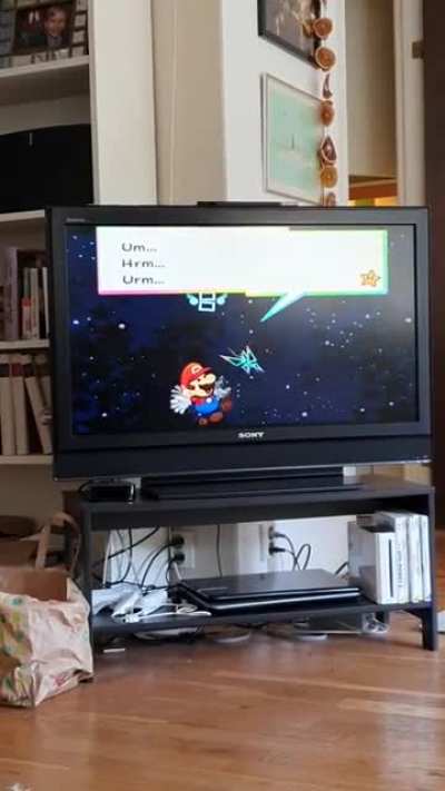 Playing the old paper mario game with my sister