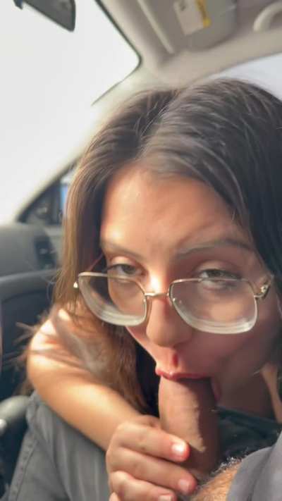 My Latina mouth giving this BBC a good BJ in the car…