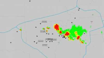 How aircraft behave around a thunderstorm.