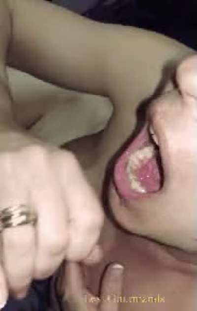 [OC] Oh i love huge load on my mouth and tits [f]or sure