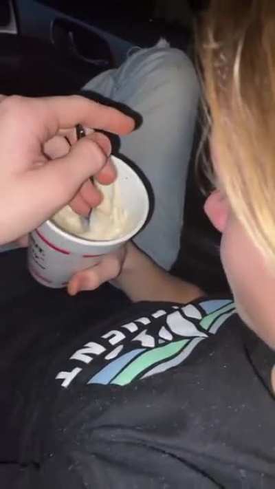 Tommy Enjoying His Shake