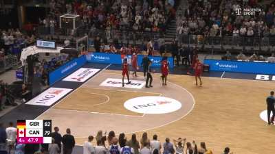 [Highlight] Franz Wagner puts Team Germany up by 3 over Canada, with less than a minute left in the game (with extended angle replay)