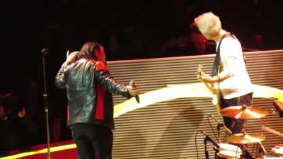 In 2015 Bono brought a U2 impersonator fan to stage to sing a song together