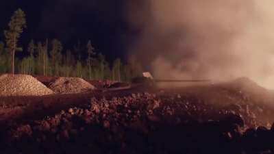 Oil well fire in Siberia put down by artillery fire, June 8 2020