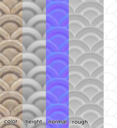 (CC0) Free Stylized Round Stone Tiles 001