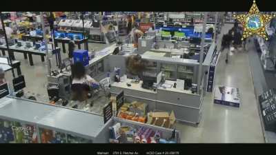 Looters raiding a Walmart in Tampa, FL
